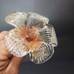 Beautiful Hand Blown Art Glass Translucent Flower Stem Sculpture 18" Lampwork